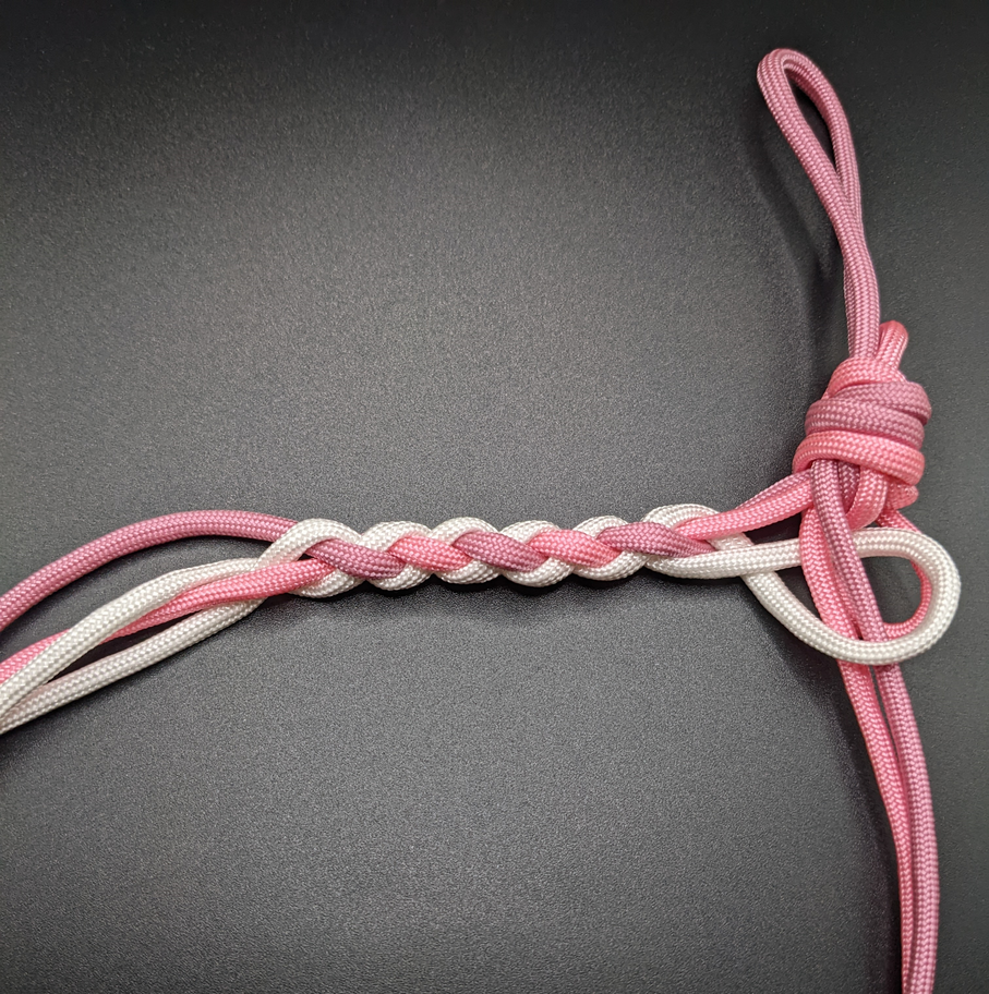 Pink-white braid sample